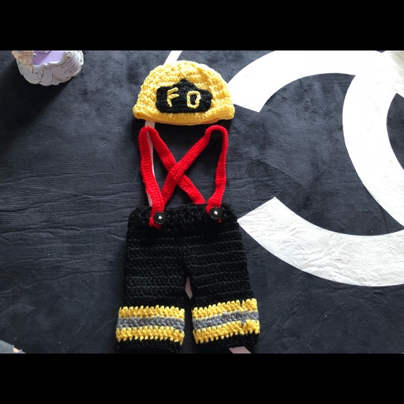Crochet Fire Fighter suit - Picture 3 of 3